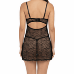 Black lace lingerie set on a white background