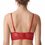 Red lingerie set on a white background