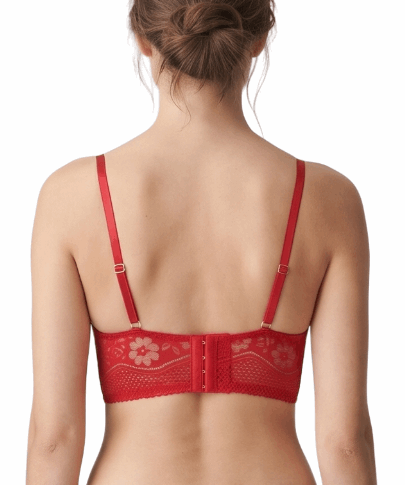 Red lingerie set on a white background