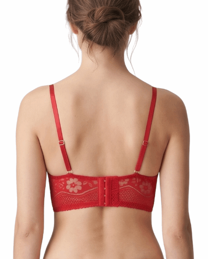 Red lingerie set on a white background