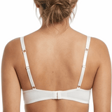 Floral-patterned bra with beige sections on a white background
