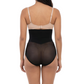 Woman wearing a black shapewear on a white background
