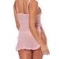 Pink lace nightgown on a white background